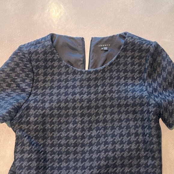 THEORY Classic Houndstooth Tweed Dress, Size 12 - Picture 4 of 7